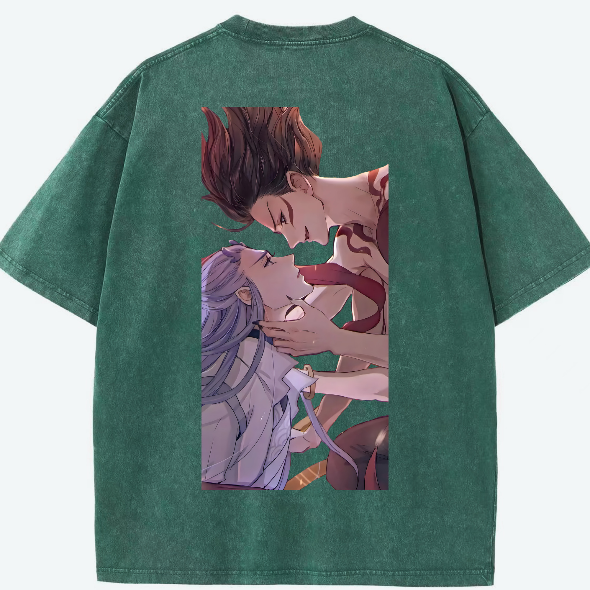 （画像用） Ne Zha 2 ナタ 魔童の大暴れ 綿100% ヴィンテージ風 半袖Tシャツ（背面プリント）